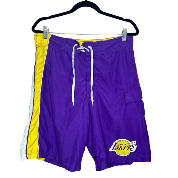 Los Angeles Lakers NBA Swim Trunks Shorts Medium - Picture 1 of 8